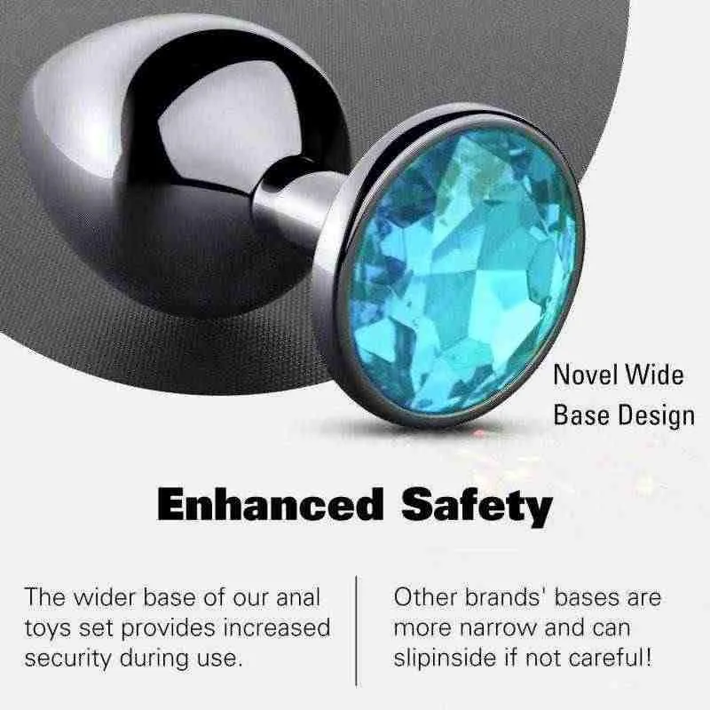 KY06 jewelled anal plug showing its wide safety base