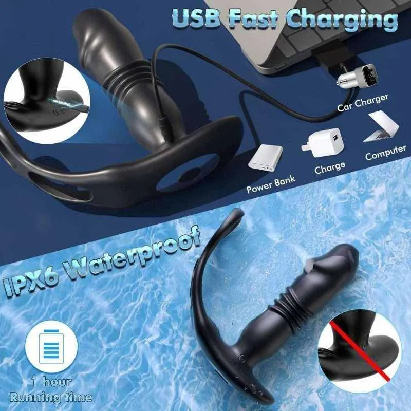 KY07 anal vibrator USB charging and water-resistance feature graphic