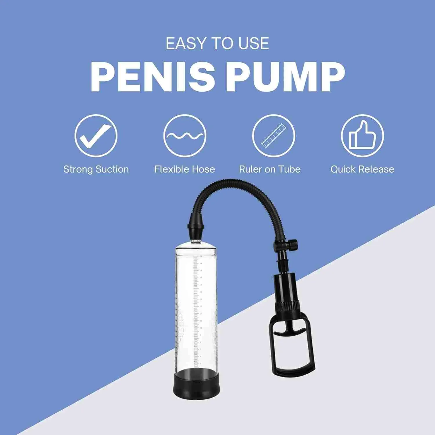 Manual penis pump KY08 easy-to-use graphic
