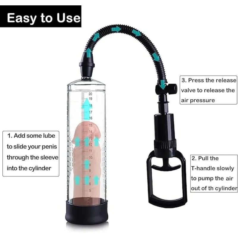 Manual penis pump KY08 use instructions with a silicone sleeve