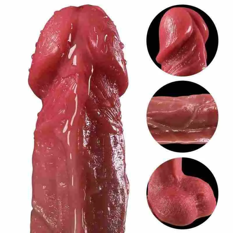 Close view of the textured shaft and head on the KY09 dildo