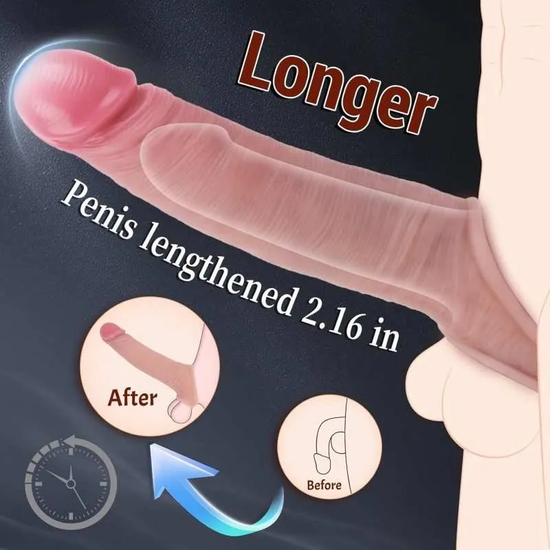 KY25 penis sleeve feature graphic illustrating a longer textured profile