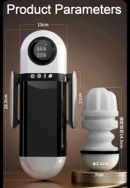 KY23 product dimensions showing a 28.5 cm body height and 13 cm width with the removable TPE sleeve alongside